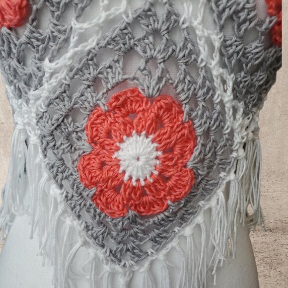 Handmade crochet granny square boho‎ top. - Picture 4 of 5